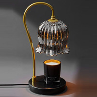 Verre gris décor à la maison lampe de table électrique luxe marbre matériel bougie plus chaud moderne nuit lampe de bureau brûleur de cire parfumé