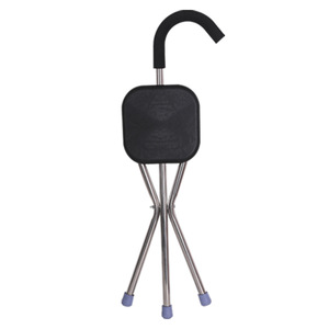 Canne-tabouret pour personnes âgées avec cadre en acier inoxydable, pliable, portable, légère, multifonctionnelle, siège antidérapant pour usage senior - Product Image 3