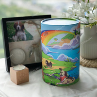 Urne en carton biodégradable écologique, tube de diffusion en papier, cendres de crémation pour animaux de compagnie, pont arc-en-ciel, urne pour animaux de compagnie