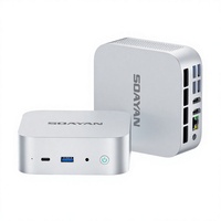 AMD Ryzen 5 6600H Mini PC 16GB LPDDR5 RAM Onboard SSD Opsional Komputer Desktop Ringkas Windows 11 WiFi 6 Tiga Layar