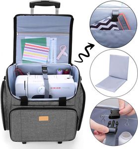 Échantillon gratuit XXL Rolling Sewing Tote Trousse de voyage pour Brother, Singer Sac de rangement pour la couture avec 4 roulettes - Product Image 4