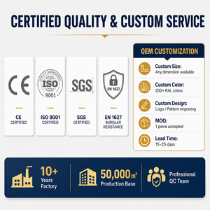 Puerta <span class=keywords><strong>de</strong></span> Entrada Doble <span class=keywords><strong>de</strong></span> <span class=keywords><strong>Hierro</strong></span> Fundido y Aluminio con Relieve <span class=keywords><strong>de</strong></span> Sol Radiante, Puerta <span class=keywords><strong>de</strong></span> Seguridad Antirrobo para Villa <span class=keywords><strong>de</strong></span> Lujo con Textura Radial Martillada a <span class=keywords><strong>Mano</strong></span> - Product Image 6