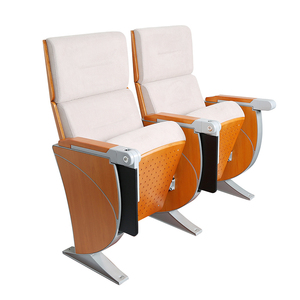 Asiento de auditorio Foshan con mesa de escritura abatible, asiento de teatro y silla de metal con acabado tapizado - Product Image 1