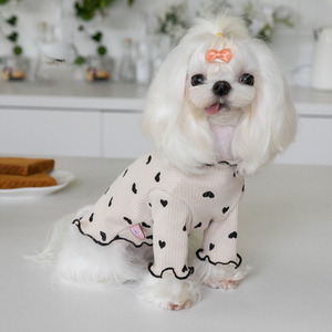 Veste pour chien à imprimé cœur, style décontracté et respirant, tendance et très vendue, vêtements pour animaux de compagnie - Product Image 2