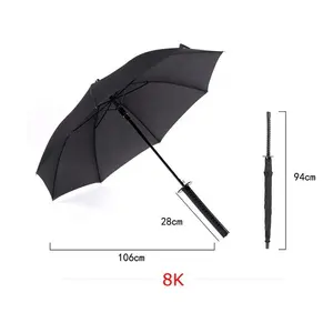 Gerade Phantasie Design Japanischen Samurai Katana Kleine Schwert Regenschirm mit Lange Griff