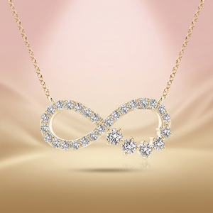 จี้เพชรทรงกลมจาก Infinity Lab Grown Diamond ดีไซน์เนอร์ พร้อมเพชรทรงกลม ทอง 10K 14K 18K เงิน 925 935 ของขวัญแต่งงานสุดหรู - Product Image 1