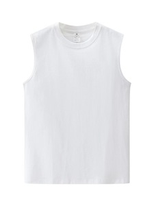 230G 100% Cotton Sleeveless T-shirts for <strong>Men</strong> and Women Summer Sports <strong>Vests</strong> <strong>White</strong> Loose Round Neck Waistcoat - Product Image 3