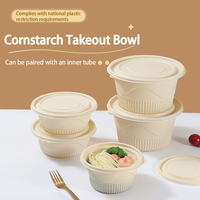 Contenants alimentaires en amidon de maïs compostables pour les plats à emporter, contenants alimentaires jetables pour hamburgers, bol rond