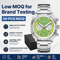 Jam Tangan Pria Quartz Chronograph MOQ Rendah, Uji Coba Pasar, Dial Kustom, Mesin Jepang, Jam Tangan Pria Mewah, Jam Tangan Fashion Pria
