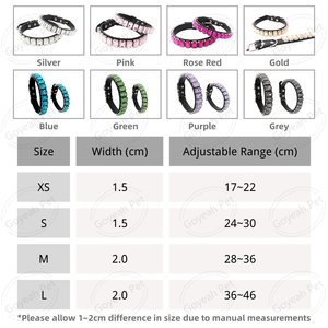 فاخر جلد القط الكلب طوق الكريستال المرصع طوق الحيوانات الأليفة حجر الراين الكلب قلادة - Product Image 6