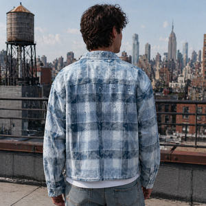Camicia in <span class=keywords><strong>Flanella</strong></span> Autunnale Personalizzata <span class=keywords><strong>di</strong></span> Alta Qualità con Grafiche Oversize e Maniche Lunghe per <span class=keywords><strong>Uomo</strong></span>, Camicia Casual a Quadri con Strass Stile Hip Hop - Product Image 3
