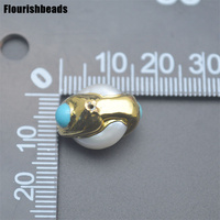 Perles en vrac de forme ovale en turquoise synthétique plaquées or pour la fabrication de bijoux fantaisie en gros