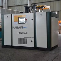 Compresor de Aire de Tornillo de Frecuencia Variable Estacionario Kaishan Serie BMVF, Nuevo, 7.5KW-132KW, a Gas, con Lubricación por Aceite y Motor Central