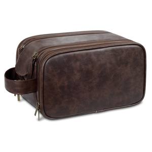 Grand Vintage Double Compartiments Luxe Voyage <span class=keywords><strong>Serviette</strong></span> Cosmétique Dopp Kits Étanche Rasage <span class=keywords><strong>Sac</strong></span> Personnalisé Hommes Trousse De Toilette - Product Image 6