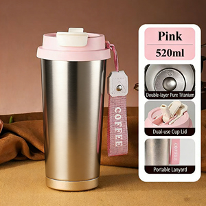Vaso de Café de Titanio Puro de Doble Pared, Portátil, de 500 ml, con Logotipo Personalizado, para Regalo - Product Image 3
