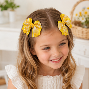 Ingrosso 2 Pezzi Fiocchi per Capelli <span class=keywords><strong>a</strong></span> Quadretti 6 Colori, Fermagli per Capelli in Grosgrain con Fiore e Perla, Accessori per Capelli per Ragazze per il Ritorno <span class=keywords><strong>a</strong></span> Scuola, Confezione Multipla - Product Image 5