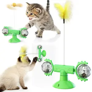 Brinquedo interativo para gatos, brinquedo interativo de bola giratório para treinamento de quebra-cabeça