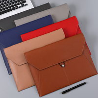 Carpeta de archivos A4 de cuero PU con estilo moderno, venta al por mayor, soporte de documentos multiranura impermeable de gran capacidad con hebilla de cuerda elástica