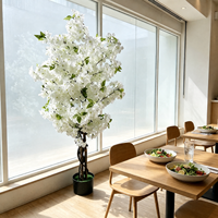 Arbre artificiel de fleurs de cerisier Sakura multicolores de 150 cm en pot pour décorations intérieures et extérieures