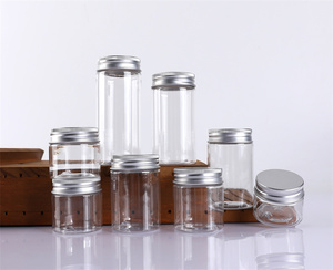 With Lids Container Wholesale Wide-Mouth 1oz 2oz 3oz 4oz 5oz 6oz 8oz Clear PET Plastic Jars With Lids For Food Storage Cosmetic Packaging Container