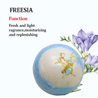 Vente en gros de boule de sel de bain bombes de freesia aromathérapie avec bain moussant bio effervescents boule de sel de bain moussant naturel