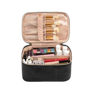 PU Leather Fashion Handled Zipper <b>Large</b> Capacity Waterproof Travel <b>Makeup</b> Storage Cosmetic <b>Bag</b> with Custom Logo - Product Image 6
