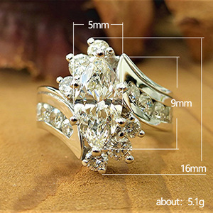 Anello dal Design a Forma di Marquise, Stile Creativo per Donne - Product Image 5