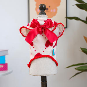 Suéter de Punto para Perro, Diseño de Corazón Rojo, para el Día de San Valentín, de Poliéster de Lujo, Suave y Transpirable, con Mangas con Volantes, para Razas Pequeñas, Color Rojo - Product Image 5