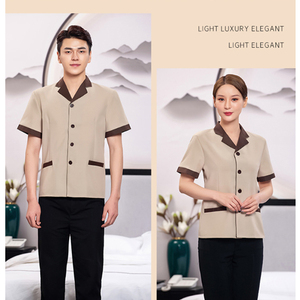 Uniforme <span class=keywords><strong>de</strong></span> personal <span class=keywords><strong>de</strong></span> limpieza <span class=keywords><strong>de</strong></span> hotel <span class=keywords><strong>a</strong></span> medida <span class=keywords><strong>de</strong></span> <span class=keywords><strong>precio</strong></span> barato, ropa <span class=keywords><strong>de</strong></span> limpieza <span class=keywords><strong>de</strong></span> manga corta para camarera <span class=keywords><strong>de</strong></span> restaurante - Product Image 3