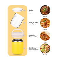 Familien-Essensbehälter-Set 400ml 600ml 800ml Isolierter Speisebehälter Doppelwandige Suppenschüssel mit Griff Multifunktional BPA-frei Lunchbox