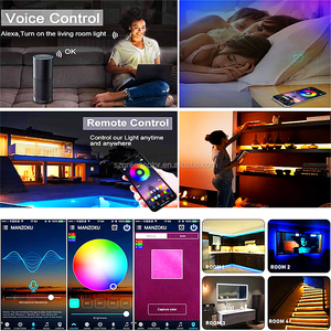 Buletooh Wireless 32ft Smart 5050 RGB Multi Color Music Sync Flexible Waterproof with Remote and Power <strong>Adapter</strong> <strong>LED</strong> <strong>Strip</strong> Light - Product Image 5