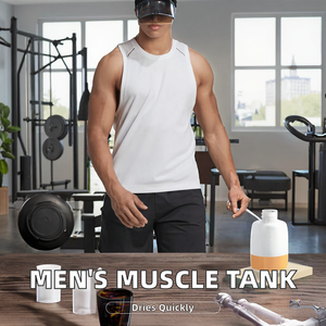 Débardeur décontracté respirant pour homme, col en V, sans manches, en polyester/coton, pour la musculation, le fitness, l'été - Product Image 2