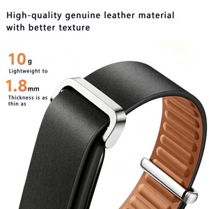 Bracelet de montre en cuir véritable pour Google Fitbit Air, bracelet de remplacement à texture unie - Product Image 6