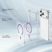 Étui magnétique de luxe pour iPhone 18 Pro Max, coque de téléphone transparente antichoc, TPU transparent, vente en gros d'étuis de téléphone portable
