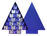 Boîte de calendrier de l'avent en chocolat rigide, écologique, biodégradable, haut de gamme, avec doublure en éponge, laminage mat, imperméable aux UV, réutilisable, 24 compartiments