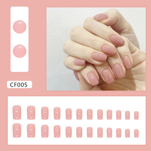ขายส่งเล็บปลอมแบบกดติด 24 ชิ้น ทรงเหลี่ยมแบบฝรั่งเศส ทำจากวัสดุ ABS พร้อมกาวสำหรับติดบนนิ้ว  รับทำโลโก้ตามสั่ง สำหรับร้านเสริมสวยหรือใช้เองที่บ้าน - Product Image 2