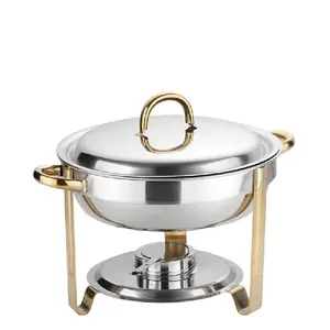 Juego de Recipientes para Calentar Comida Tipo Buffet, de Acero Inoxidable, Redondos, de 5 Cuartos, Personalizados, para Servir la Cena en Restaurantes - Product Image 4