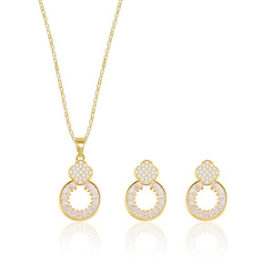 Conjunto de Collar de Aleación de Cobre con Colgante de Flor, Cadena para Clavícula con Microincrustaciones, Joyería de Regalo, Estilo 2025, Simple y de Lujo Ligero - Product Image 4
