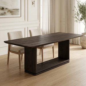 Tavolo da Pranzo Convertibile Moderno <span class=keywords><strong>in</strong></span> <span class=keywords><strong>Legno</strong></span> Massello per 14 Persone, Colore Marrone, per Uso Domestico - Product Image 6
