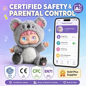 Peluche parlante IA, alimentée par ChatGPT, yeux LED changeants d'humeur, 6 styles d'animaux, 66 langues, racontant des histoires, jouet interactif pour enfants, cadeau - Product Image 5