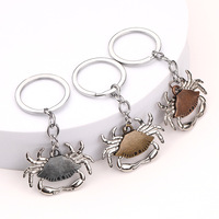 Vente directe du fabricant, porte-clés personnalisé en forme de crabe, cadeau créatif, porte-clés en métal