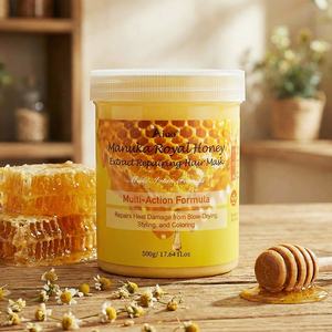 Masque capillaire super hydratant, luxe, miel de Manuka, <span class=keywords><strong>gelée</strong></span> <span class=keywords><strong>royale</strong></span>, masque réparateur hydratant pour des <span class=keywords><strong>cheveux</strong></span> brillants - Product Image 1