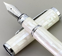 Collection de stylos à bille de luxe en métal doré avec perle, texture gravée, coque décorative personnalisée