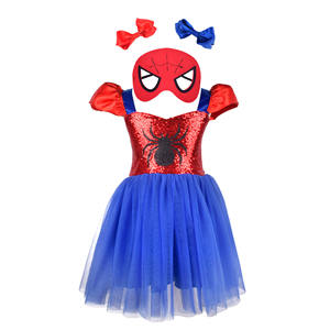 Vestido de Cosplay de araña para niñas, vestido de fiesta de Halloween, faldas de <span class=keywords><strong>tul</strong></span> con máscara y pinzas para el cabello para niños - Product Image 5