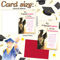 Ensemble de cartes de remise de diplôme inspirantes, 6 designs, cartes de félicitations, enveloppes rouges, papier fantaisie, impression offset, gaufrage