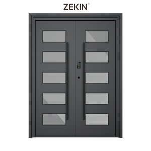 Portes de sécurité en acier espagnoles ZEKIN DOOR pour usage extérieur en hôtellerie, design chinois adapté au Nigéria, à l'Arabie Saoudite et au Ghana - Entrée en acier - Product Image 3