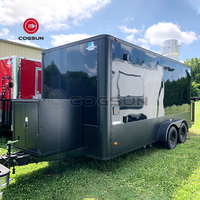 Nouveau design 2026 en promotion : Camion de restauration mobile noir pour pizzas, hot-dogs et BBQ, pour les États-Unis