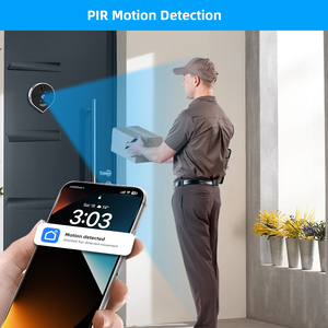 Cámara de <span class=keywords><strong>Mirilla</strong></span> Digital Inteligente Tuya de 3MP FHD y 5000mAh con Pantalla para Seguridad del Hogar, Videoportero con Cámara - Product Image 3