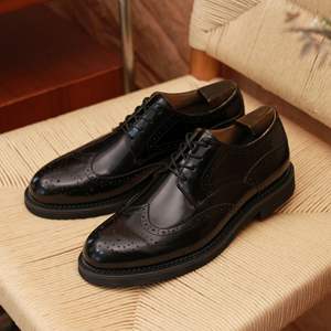 Nouvelles chaussures habillées décontractées pour hommes, modèle simple, à lacets, chaussures derby professionnelles en cuir à bout pointu - Product Image 2
