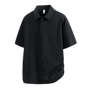 T-shirt unisexe en coton mélangé épais à manches courtes avec fermeture éclair, logo personnalisé imprimé, couleur unie, style français, ODM - Product Image 2